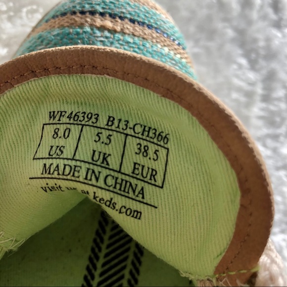 KEDS Aqua & Tan Jute Striped Sneakers - Picture 7 of 7